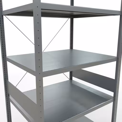 Scaffale base, scaffale, sistema a innesto MULTIplus330, 3000 x 1000 x 800 mm (AxLxP), 7 ripiani, traversa, zincato di Schulte Lagertechnik con l'articolo n. 13982