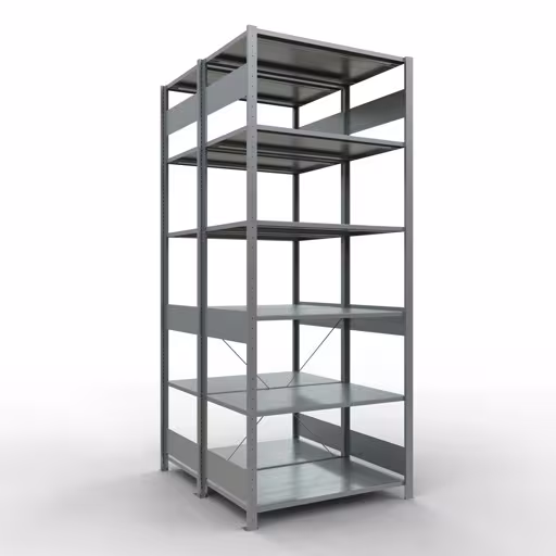 Figura n. 16 dell'articolo scaffale base, scaffale doppio, sistema a innesto per scaffali MULTIplus150, 2500 x 1000 x (2x600) mm (AxLxP), 2x6 ripiani, traversa, zincato dal gruppo di prodotti scaffali della marca Schulte Lagertechnik
