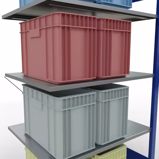 Image supplémentaire de l'article Tablette rapportée, étagère, système enfichable MULTIplus150, 2000 x 1000 x 800 mm (HxLxP), 5 tablettes, traverse, RAL 5010/galvanisé Image supplémentaire de l'article Tablette supplémentaire, étagère, système enfichable MULTIplus150, 2000 x 1000 x 800 mm, 5 tablettes, traverse, RAL 5010/galvanisé à partir de l'étagère supplémentaire