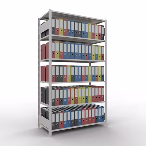 Produktbild Nr 13 des Artikels Grundregal, Büro-Fachbodenregal Stecksystem MULTIplus150, 2300 x 1300 x 600 mm (HxBxT), 7 Fachböden, Längenriegel, ohne Mittelanschlag, lichtgrau Abbildung Nr 13 des Artikels Grundregal, Büro-Fachbodenregal Stecksystem MULTIplus150, 2300 x 1300 x 600 mm (HxBxT), 7 Fachböden, Längenriegel, ohne Mittelanschlag, lichtgrau aus der Produktgruppe Büroregale von der Marke Schulte Lagertechnik