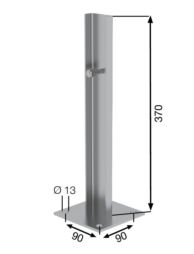 Piastra di base a pavimento Munk per scale verticali in acciaio zincato
