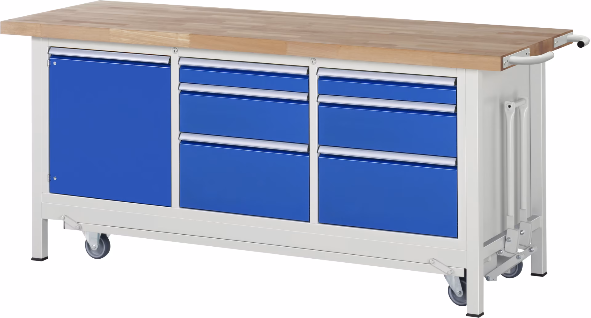 Établi avec châssis 8570, L2000xP700xH880mm, 6x tiroirs à extension partielle, 1x porte de Rau Établi avec châssis 8570, L2000xP700xH880mm, 6x tiroirs (extension partielle), 1x porte de la catégorie Établis avec le numéro d'article 05-8570A2-207B4F.11