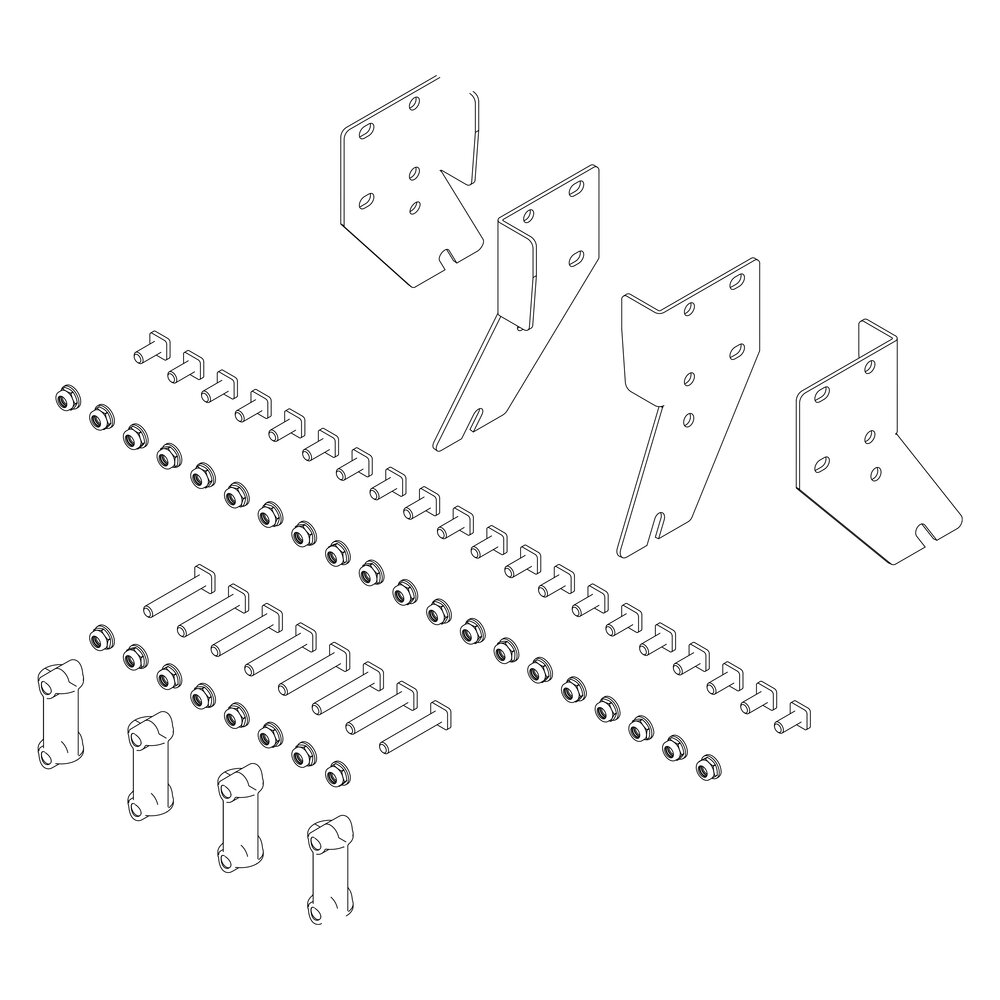 Kit de montage Munk pour escaliers à plateforme, complet pour les deux côtés, de Günzburger Steigtechnik Kit de montage Munk pour escaliers à plateforme, complet pour les deux côtés, de la catégorie « Escaliers à plateforme », référence 800014