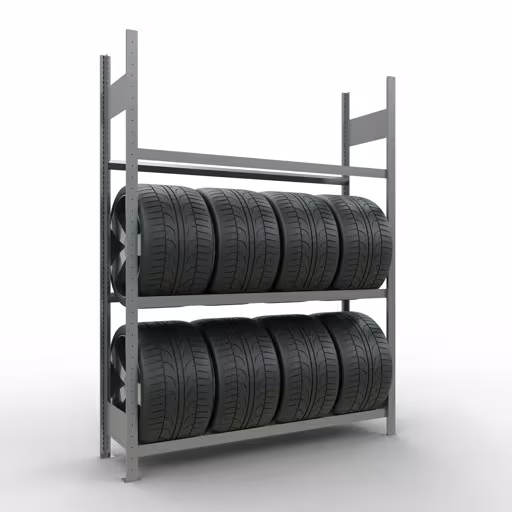 Abbildung Nr 11 des Artikels Grundregal, Räder-/Reifenregal, 2000 x 1500 x 400 mm (HxBxT), verzinkt, 3 Lagerebenen á 150 kg Fachlast pro Ebene aus der Produktgruppe Fachbodenregale von der Marke Schulte Lagertechnik