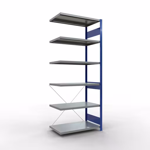 , système d'étagères enfichables MULTIplus330, 2500 x 1000 x 600 mm, 6 étagères, RAL 5010 bleu gentiane/galvanisé de Schulte Lagertechnik de la gamme de produits du système enfichable