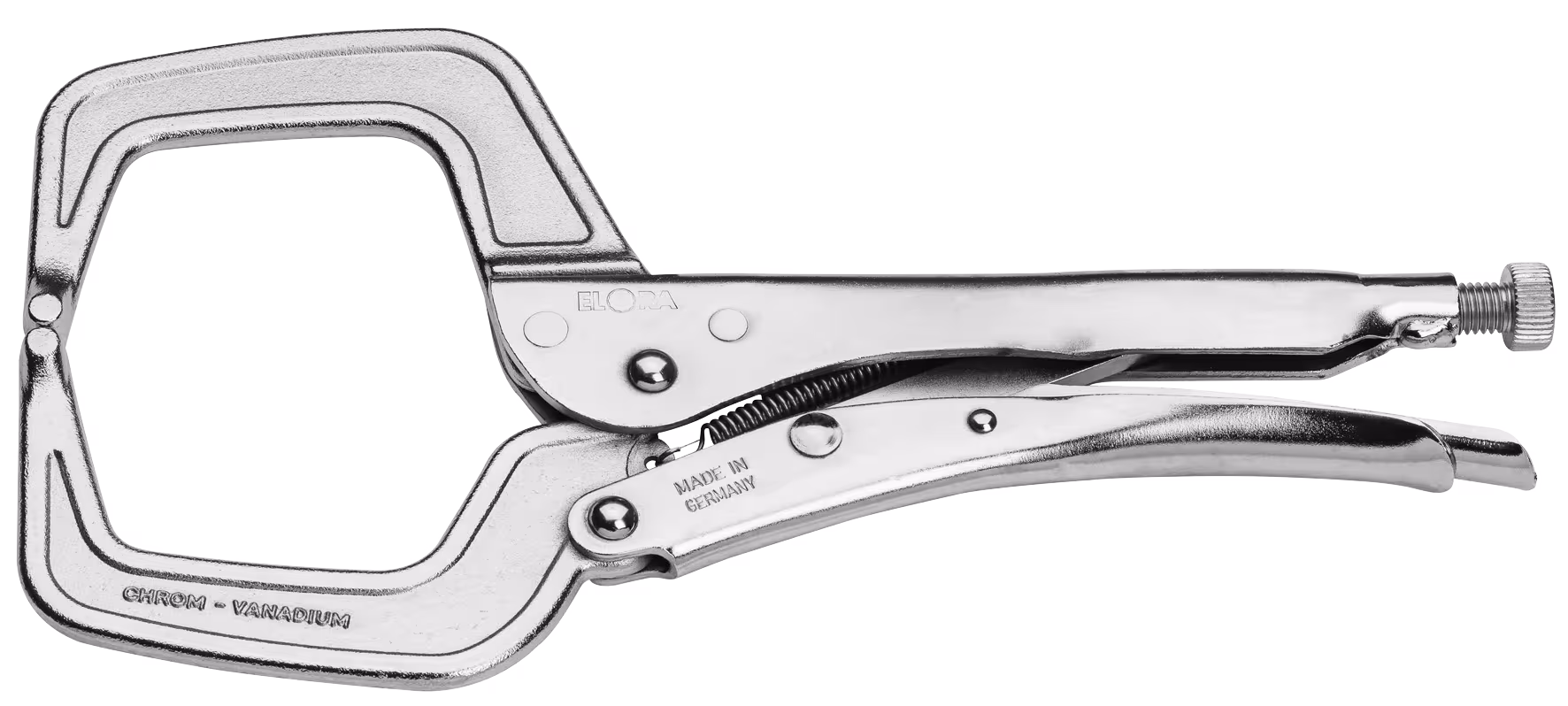 Pinza con presa a morsetto, forma a C, apertura 0-90 mm 507-280S di ELORA Pinza con impugnatura a morsetto, forma a C, apertura 0-90 mm, ELORA-507-280/S della categoria pinze con impugnatura con articolo n. 0507102813000