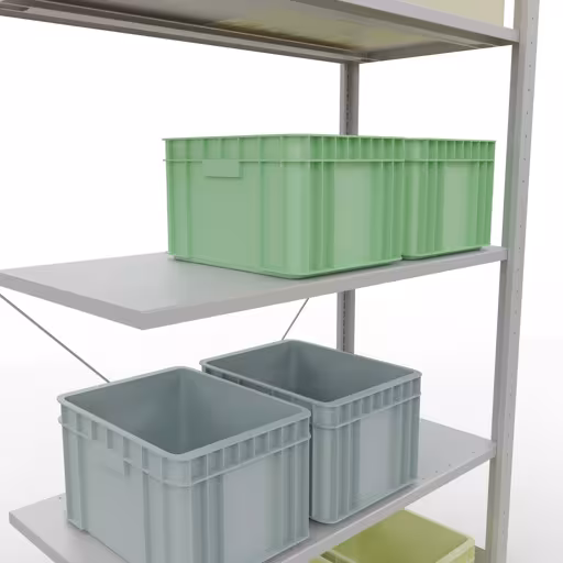 Image du produit n° 12 de l'article Rayonnage complémentaire, rayonnage à étagères, système enfichable MULTIplus150, 2000 x 1000 x 500 mm, 5 étagères, traverse, RAL 7035 gris clair Figure n° 12 de l'article, Système enfichable pour étagères MULTIplus150, 2000 x 1000 x 500 mm, 5 étagères, RAL 7035 gris clair du groupe de produits Système enfichable de Schulte Lagertechnik