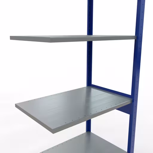 Rayonnage supplémentaire, rayonnage à étagères, système enfichable MULTIplus150, 2500 x 750 x 500 mm, 6 étagères, RAL 5010 bleu gentiane/galvanisé/galvanisé avec la référence réf. 12756-75-LR-B Rayonnage supplémentaire, étagère, système enfichable MULTIplus150, 2500 x 750 x 500 mm, 6 étagères, RAL 5010 bleu gentiane/galvanisé/galvanisé de Schulte Lagertechnik de la catégorie système enfichable
