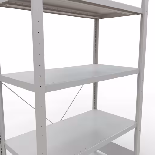 Immagine del prodotto n. 14 dell'articolo scaffale base, scaffale, sistema a innesto MULTIplus250, 2000 x 1000 x 500 mm (AxLxP), 5 ripiani, traversa, RAL 7035 grigio chiaro dalla gamma di prodotti del sistema a innesto della marca Schulte Lagertechnik