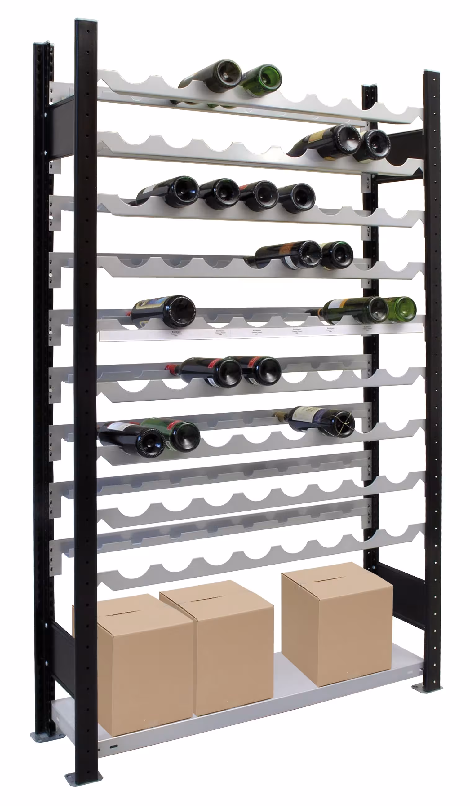 Système enfichable pour le vin SCHULTE Regalwelt, 180x100x25 cm, noir-argent de la catégorie stockage de boissons avec le GTIN 4058255070190 Système d'enfichage pour vin SCHULTE Regalwelt, 180x100x25 cm, noir-argent de la marque Schulte Regalwelt de la gamme de produits étagères