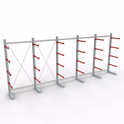 Figure n° 11 de l'article Rayonnage complet K 6000, unilatéral, 3000 x 7500 x 750 mm, RAL 7001 / RAL 3000, 5 niveaux de stockage du groupe de produits rayonnages cantilever de Schulte Lagertechnik