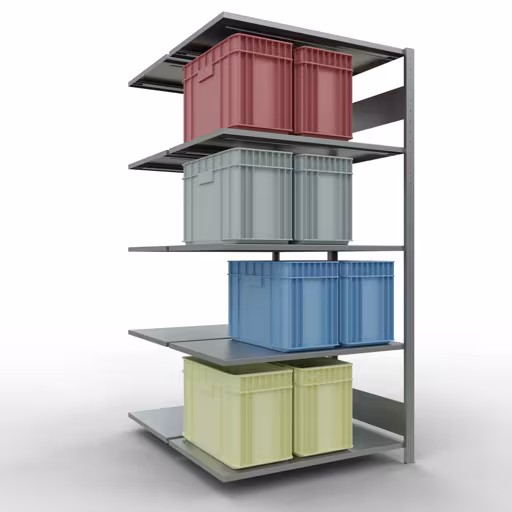 Image du produit n° 12 de l'article Rayonnage complémentaire, rayonnage double, système d'étagères enfichables MULTIplus150, 2000 x 1000 x (2x600) mm, 2x5 rayons, barres de longueur, galvanisé Figure n° 12 de l'article, étagère double, système d'étagères MULTIplus150, 2000 x 1000 x (2x600) mm, 2x5 étagères, galvanisé du groupe de produits étagères de Schulte Lagertechnik