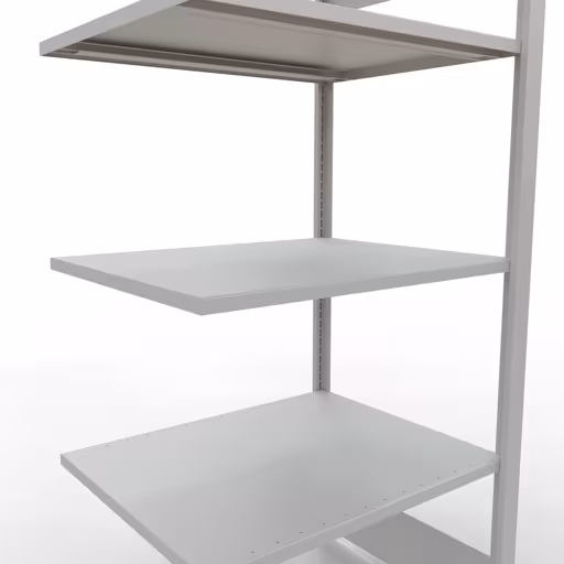 Scaffale aggiuntivo, scaffale per ufficio, sistema a innesto MULTIplus150, 1800 x 750 x 600 mm (AxLxP), 5 ripiani, barre longitudinali, senza fermo centrale, grigio chiaro di Schulte Lagertechnik con l'articolo n. 36057