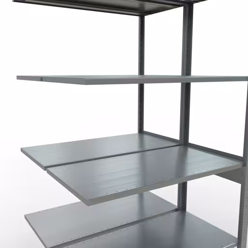 Figura n. 16 dell'articolo scaffale aggiuntivo, scaffale doppio, sistema a innesto per scaffali MULTIplus150, 2500 x 1000 x (2x500) mm (AxLxP), 2x6 ripiani, barre longitudinali, zincato dal gruppo di prodotti scaffali della marca Schulte Lagertechnik