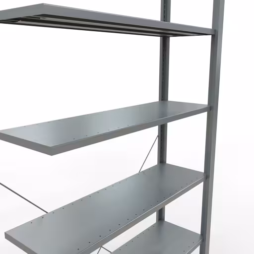 Scaffale aggiuntivo, scaffale per ufficio, sistema a innesto MULTIplus85, 2300 x 1000 x 300 mm (AxLxP), 7 ripiani, traversa, zincato, senza barra di arresto di Schulte Lagertechnik con l'articolo n. 17734