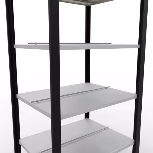 , étagère de bureau, système enfichable MULTIplus150, 2000 x 750 x 600 mm, 6 étagères, avec butée centrale, noir/gris clair de la marque Schulte Lagertechnik de la gamme d'étagères de bureau