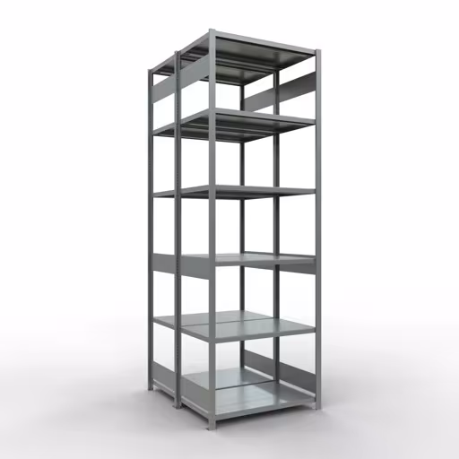Image supplémentaire de l'article étagère de base, étagère double, système d'étagères enfichables MULTIplus250, 3000 x 1000 x (2x600) mm, 2x7 étagères, galvanisé à partir d'étagères doubles