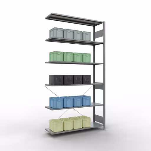 Tablette supplémentaire système enfichable 2500x1300x400 mm, type 150 kg, galvanisée avec numéro d'article. 12746-130 Étagère supplémentaire pour système enfichable 2500x1300x400 mm, type 150 kg, galvanisée de Schulte Lagertechnik de la catégorie des systèmes enfichables