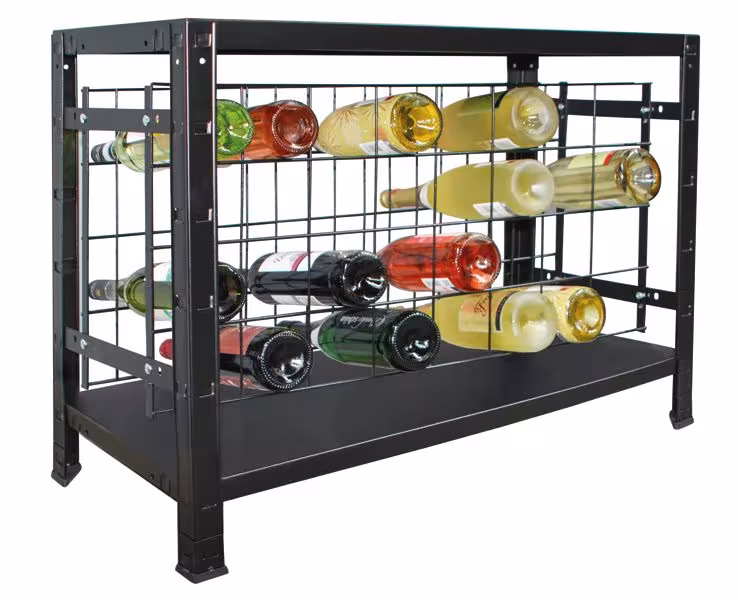 Casier à vin SCHULTE Regalwelt pour jusqu'à 32 bouteilles, 43x80x35 cm (HxLxP), noir de Schulte Regalwelt Casier à vin SCHULTE Regalwelt pour jusqu'à 32 bouteilles, 43x80x35 cm (HxLxP), noir, rangement pour boissons, réf. 117