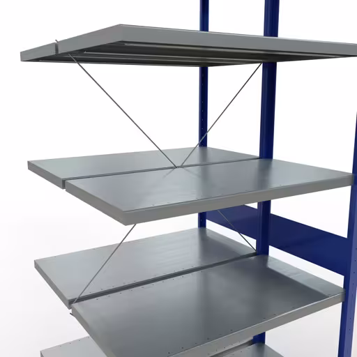 Image du produit n° 11 de l'article Système enfichable MULTIplus250, 3000 x 1000 x (2x500) mm, 2x7 étagères, RAL 7035 gris clair/bleu gentiane de la gamme d'étagères de Schulte Lagertechnik