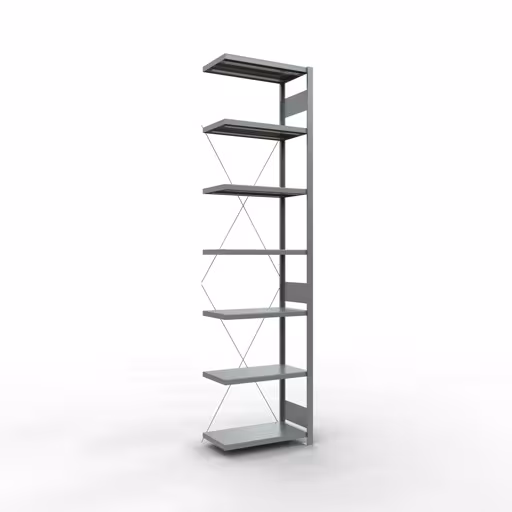 Figura n. 12 dell'articolo scaffale aggiuntivo, scaffale a scaffale, sistema a innesto MULTIplus250, 3000 x 750 x 400 mm (AxLxP), 7 ripiani, traversa, zincato del gruppo di prodotti sistema a innesto della marca Schulte Lagertechnik
