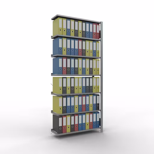 Figure n° 12 de l'article, étagère de bureau, système enfichable MULTIplus85, 2300 x 1000 x 300 mm, 7 étagères, galvanisées, avec barre d'arrêt du groupe de produits étagères de bureau de la marque Schulte Lagertechnik