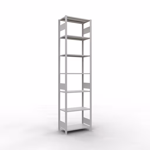 Étagère de base, étagère, système enfichable MULTIplus150, 3000 x 750 x 400 mm, 7 étagères, RAL 7035 gris clair de Schulte Lagertechnik de la catégorie système enfichable