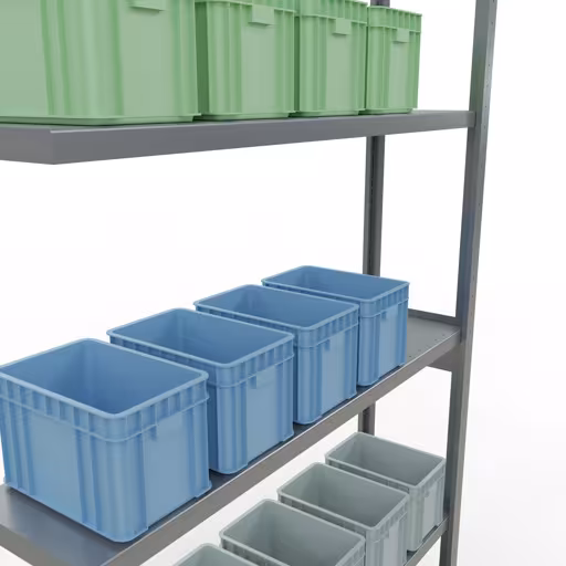 Figure n° 14 de l'article, système d'étagères MULTIplus250, système enfichable, 3000 x 1300 x 300 mm, 7 étagères, galvanisé du groupe de produits système enfichable de Schulte Lagertechnik