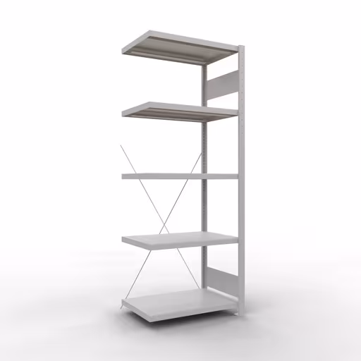 Figura n. 7 dell'articolo scaffale aggiuntivo, scaffale, sistema a innesto MULTIplus250, 2000 x 750 x 500 mm (AxLxP), 5 ripiani, traversa, RAL 7035 grigio chiaro del gruppo di prodotti sistema a innesto della marca Schulte Lagertechnik