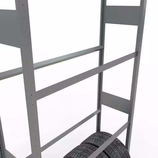 Figura n. 11 dell'articolo scaffale base, scaffale per ruote/pneumatici, 4500 x 1200 x 400 mm, zincato, 6 livelli di stoccaggio con carico del ripiano di 150 kg per livello dal gruppo di prodotti degli scaffali a ripiani della marca Schulte Lagertechnik