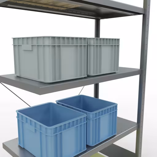 Image du produit n° 12 de l'article Rayonnage complémentaire, rayonnage à étagères, système enfichable MULTIplus330, 2000 x 1000 x 500 mm, 5 étagères, traverse, galvanisé Figure n° 12 de l'article Rayonnage complémentaire, rayonnage à étagères, système enfichable MULTIplus330, 2000 x 1000 x 500 mm, 5 étagères, galvanisé du groupe de produits système enfichable de Schulte Lagertechnik