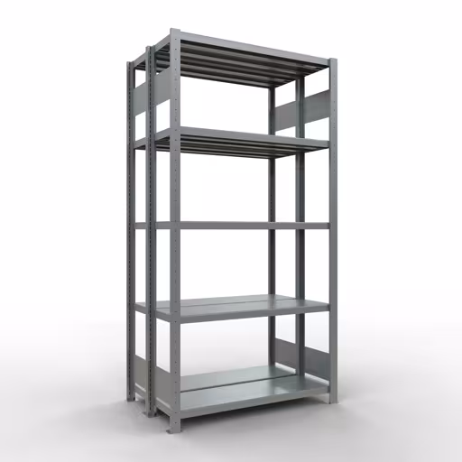 Étagère de base, étagère double, système d'étagères enfichables MULTIplus250, 2000 x 1000 x (2x300) mm, 2x5 étagères, galvanisées de Schulte Lagertechnik avec le numéro d'article. 17930