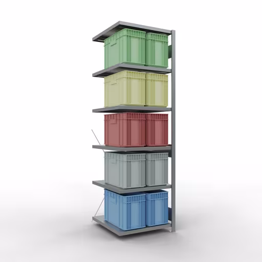 , Étagère MULTIplus250, système enfichable, 2500 x 750 x 800 mm, 6 étagères, galvanisée de Schulte Lagertechnik avec la référence réf. 12986-75