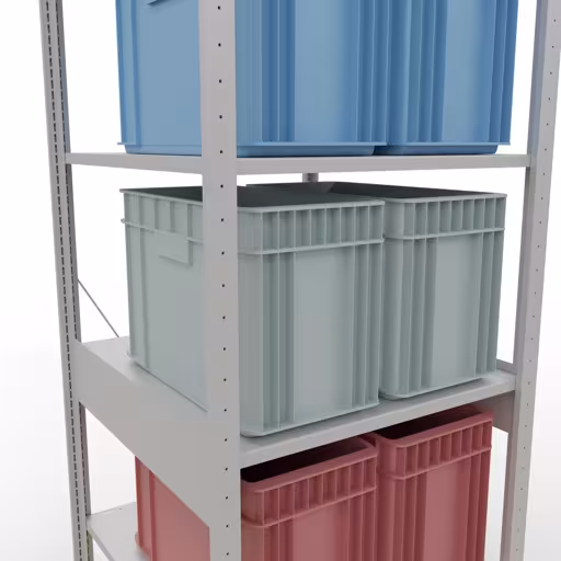 Étagère de base, étagère, système enfichable MULTIplus150, 2500 x 750 x 800 mm (HxLxP), 6 étagères, traverse, RAL 7035 gris clair de la catégorie d'étagères de base avec le GTIN 4004514238016 Étagère de base, étagère, système enfichable MULTIplus150, 2500 x 750 x 800 mm, 6 étagères, RAL 7035 gris clair de la marque Schulte Lagertechnik de la gamme de produits du système enfichable