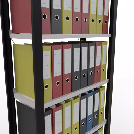 Étagère de base, étagère de bureau, système enfichable MULTIplus85, 2000 x 750 x 300 mm (HxLxP), 6 étagères, noir/gris clair de Schulte Lagertechnik de la catégorie étagères de bureau