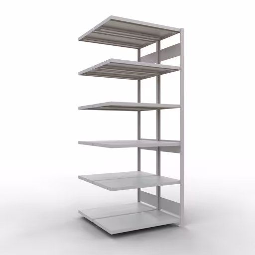 , étagère double, système d'étagères MULTIplus250, 2500 x 1000 x (2x500) mm, 2x6 étagères, gris clair RAL 7035 de Schulte Lagertechnik de la catégorie étagères