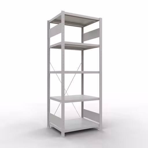 Figura n. 13 dell'articolo scaffale base, scaffale, sistema a innesto MULTIplus250, 2000 x 750 x 600 mm (AxLxP), 5 ripiani, traversa, RAL 7035 grigio chiaro del gruppo di prodotti sistema a innesto della marca Schulte Lagertechnik