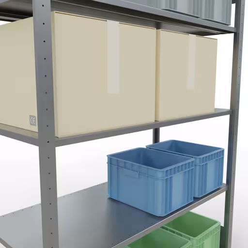 Étagère de base, étagère à étagères, système enfichable MULTIplus150, 2000 x 1300 x 600 mm, 5 étagères, galvanisées de Schulte Lagertechnik avec le numéro d'article. 12760-130-LR
