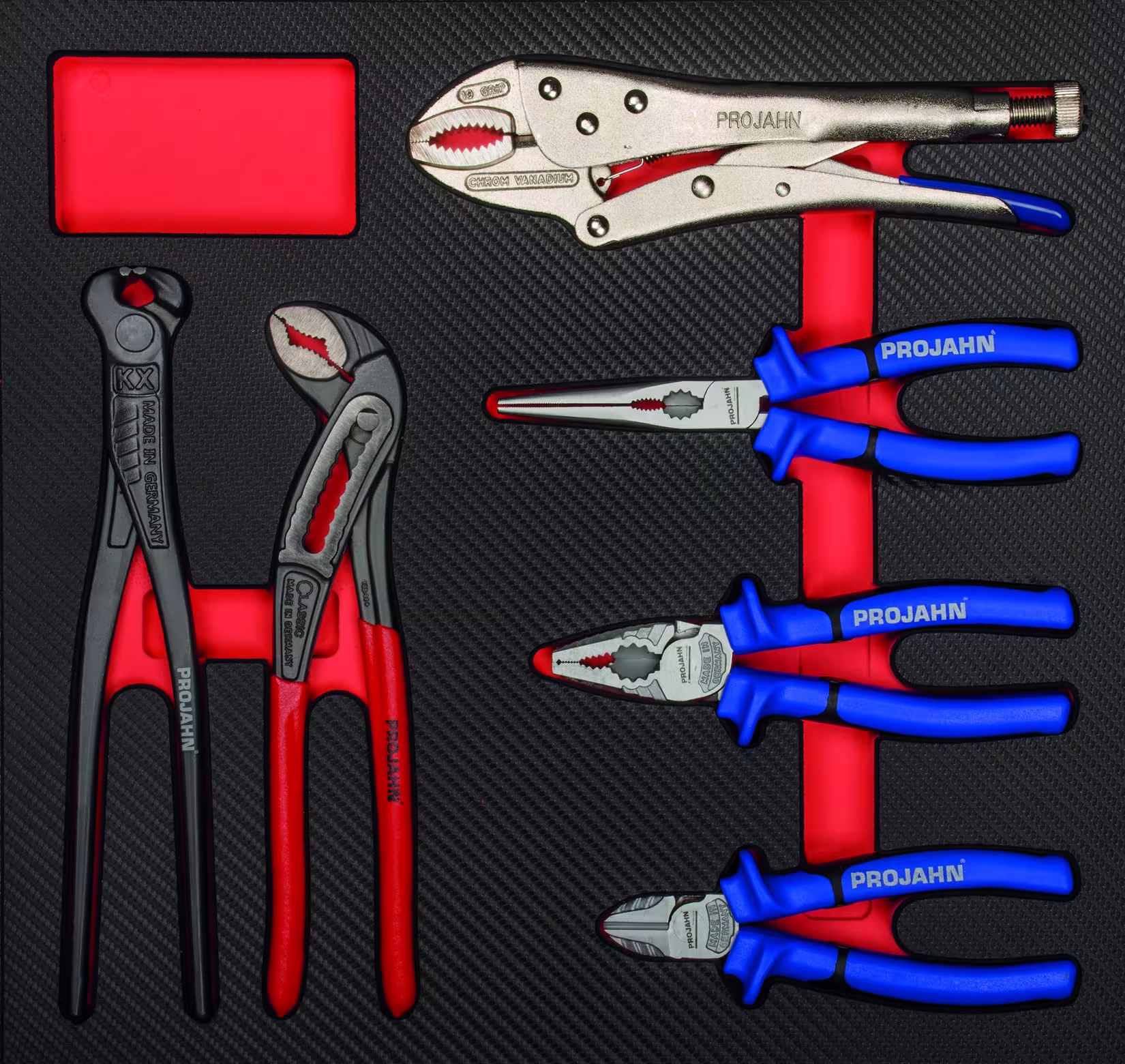 Pinza ad inserti 6 pezzi vuoti o pieni di PROJAHN Pinza inserti 6 pezzi vuoti o pieni, sistemi organizzativi e carrelli da officina