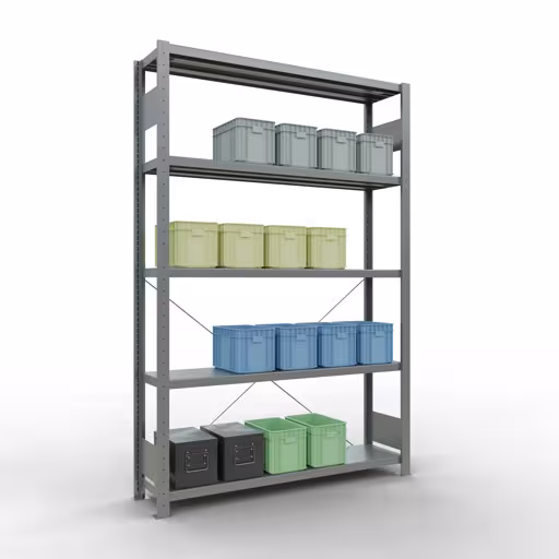 Produktbild Nr 14 des Artikels Stecksystem Grundregal 2000x1300x300 mm, Typ 250 kg, verzinkt Abbildung Nr 14 des Artikels Stecksystem Grundregal 2000x1300x300 mm, Typ 250 kg, verzinkt aus der Produktgruppe Stecksystem von der Marke Schulte Lagertechnik