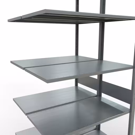 Figure n° 13 de l'article étagère complémentaire, étagère double, système d'étagères enfichables MULTIplus150, 3000 x 1000 x (2x500) mm, 2x7 étagères, galvanisées du groupe de produits étagères de la marque Schulte Lagertechnik.