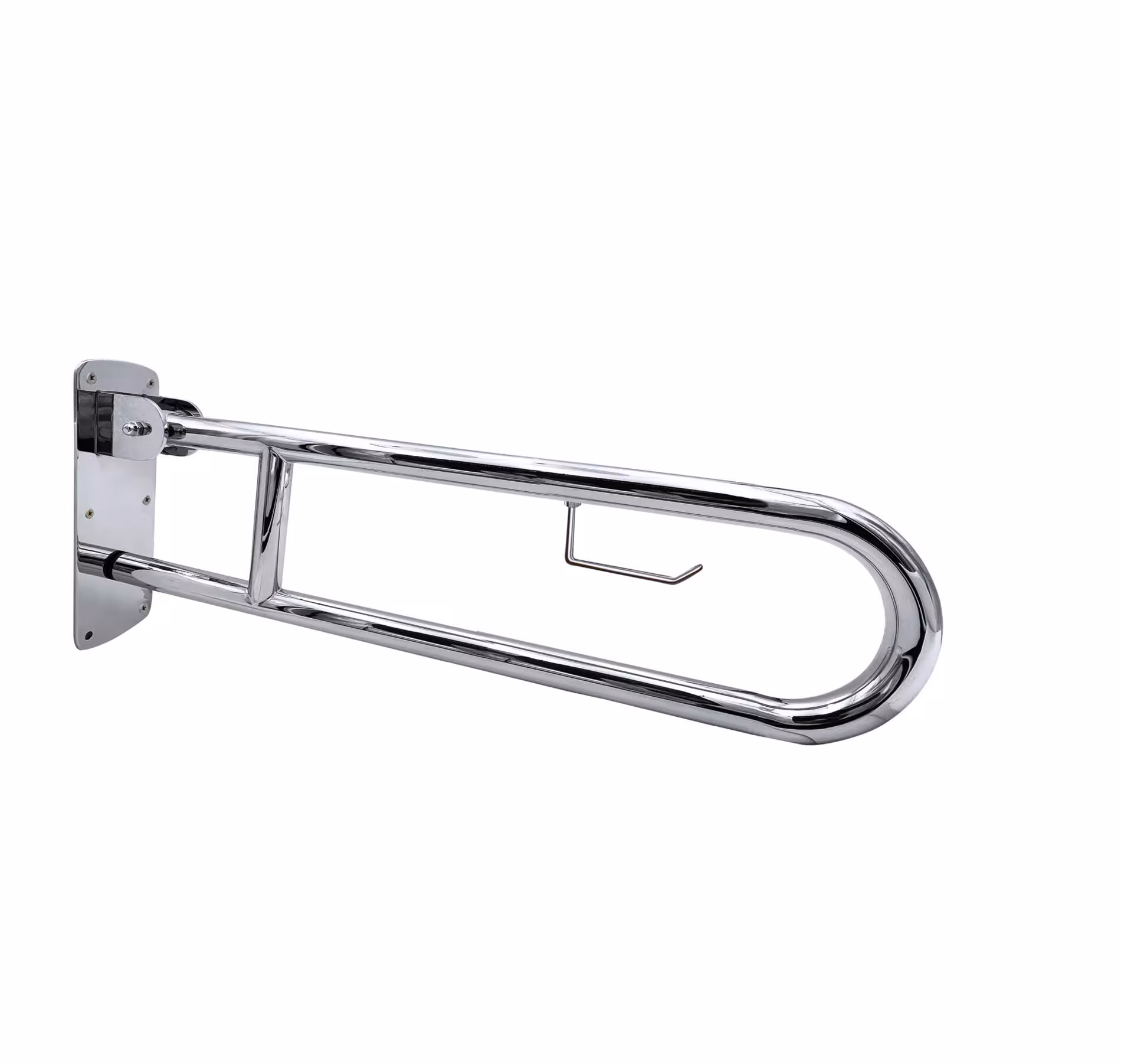Barre de toilette Uwe env. 79 cm, couleur chrome, avec support de papier toilette, de Ridder Barre de toilette Uwe env. 79 cm, couleur chrome, avec support de papier toilette, poignées de maintien, réf. A220200