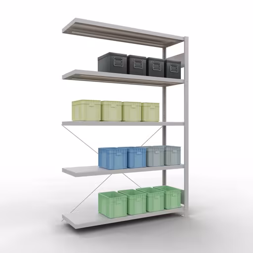 Image du produit n° 15 de l'article étagère complémentaire système enfichable 2000x1300x400 mm, type 250 kg, gris clair Figure n° 15 de l'article système enfichable 2000x1300x400 mm, type 250 kg, gris clair du groupe de produits système enfichable de Schulte Lagertechnik