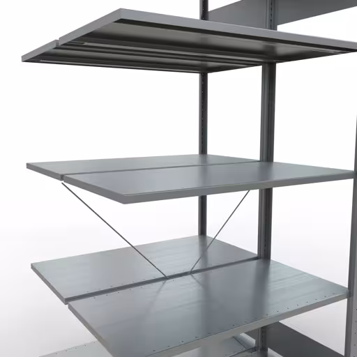 Scaffale aggiuntivo, scaffale doppio, sistema di scaffali MULTIplus150, 2000 x 1000 x (2x500) mm (AxLxP), 2x5 ripiani, traversa, zincato di Schulte Lagertechnik dalla categoria scaffali