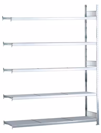 , rayonnage à grande portée WS 2000 avec tablettes en acier, 3000 x 2500 x 400 mm, galvanisé, 5 niveaux, charge par compartiment 400 kg, de Schulte Lagertechnik de la gamme de rayonnages à grande portée