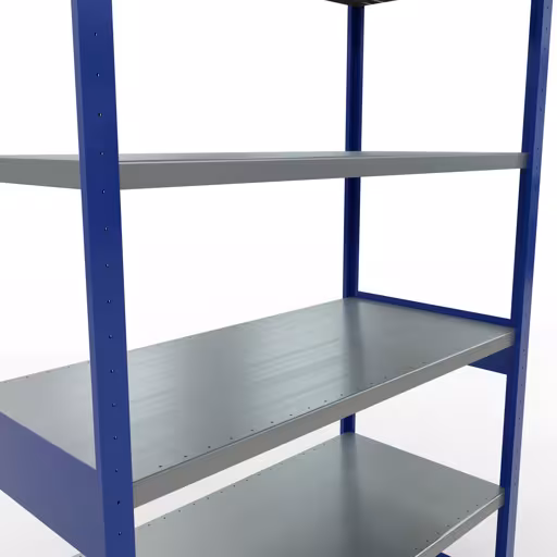 Figura n. 12 dell'articolo scaffale base, scaffale, sistema a innesto MULTIplus250, 2500 x 1300 x 600 mm (AxLxP), 6 ripiani, barre longitudinali, RAL 5010 blu genziana/zincato del gruppo di prodotti sistema a innesto della marca Schulte Lagertechnik