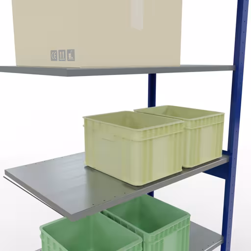 Rayonnage supplémentaire, étagère, système enfichable MULTIplus150, 2500 x 1000 x 600 mm (HxLxP), 6 étagères, traverse, RAL 5010/galvanisé de la catégorie des étagères supplémentaires avec le GTIN 4004514208897 Rayonnage supplémentaire, étagère, système enfichable MULTIplus150, 2500 x 1000 x 600 mm, 6 étagères, RAL 5010/galvanisé de la marque Schulte Lagertechnik de la gamme de produits du système enfichable