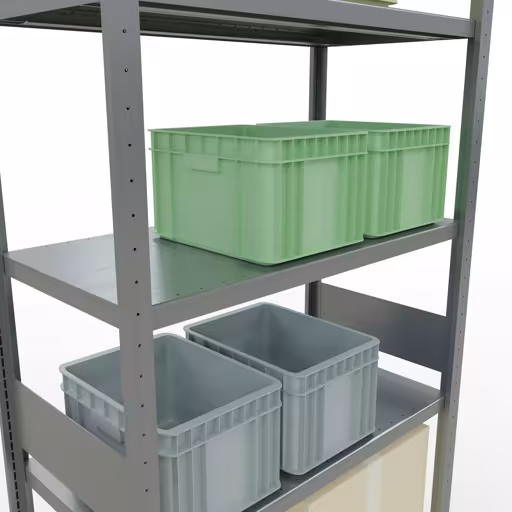 Scaffale base, scaffale, sistema a innesto MULTIplus330, 3000 x 1000 x 500 mm (AxLxP), 7 ripiani, barre longitudinali, zincato della categoria scaffale base con GTIN 4004514285713 Scaffale base, scaffale, sistema a innesto MULTIplus330, 3000 x 1000 x 500 mm (AxLxP), 7 ripiani, barre longitudinali, zincato della marca Schulte Lagertechnik della gamma dei sistemi a innesto