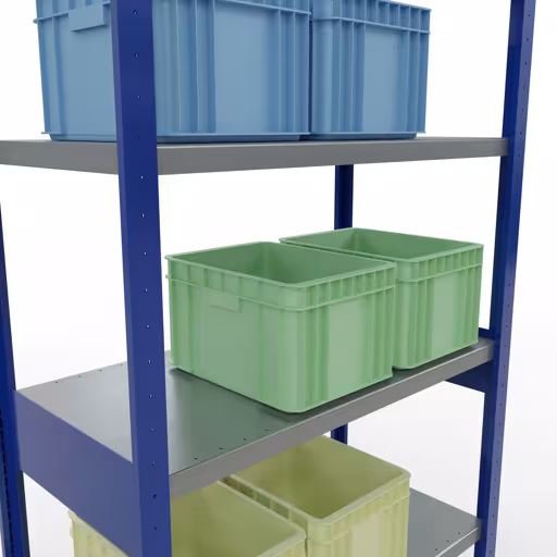 Figure n° 12 de l'article étagère de base, système d'étagères enfichables MULTIplus330, 2500 x 1000 x 500 mm, 6 étagères, RAL 5010 bleu gentiane/galvanisé du groupe de produits système enfichable de Schulte Lagertechnik