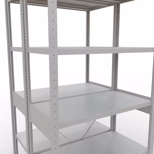 Étagère de base, étagère double, système d'étagères MULTIplus250, 2500 x 1000 x (2x500) mm, 2x6 étagères, gris clair RAL 7035 de Schulte Lagertechnik de la catégorie étagères